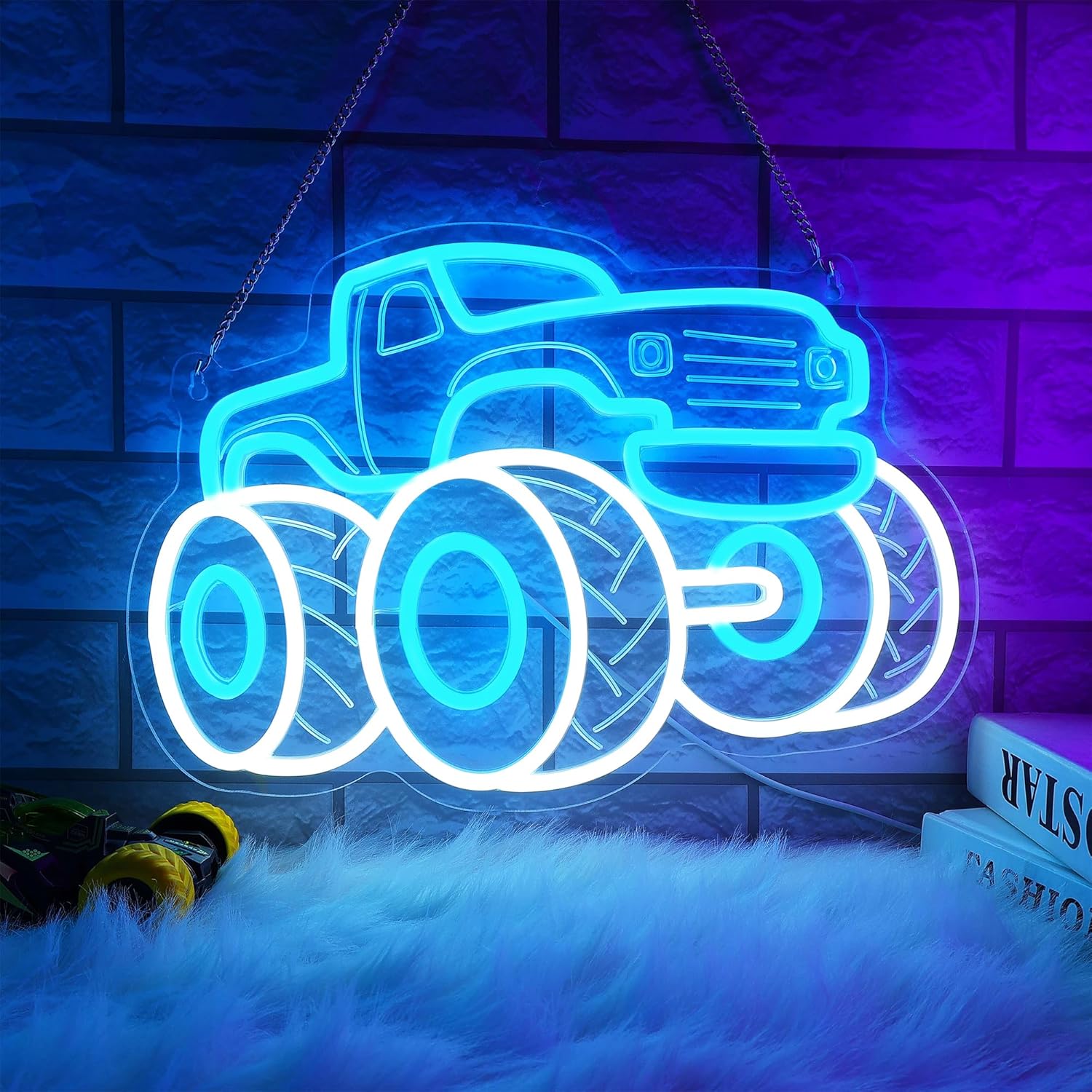 Party Games Shop - Neonowy znak LED w kształcie ciężarówki,