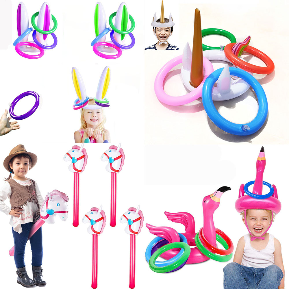 Party Games Bunny - Nadmuchiwany kij jednorożec tęczowy koń balon