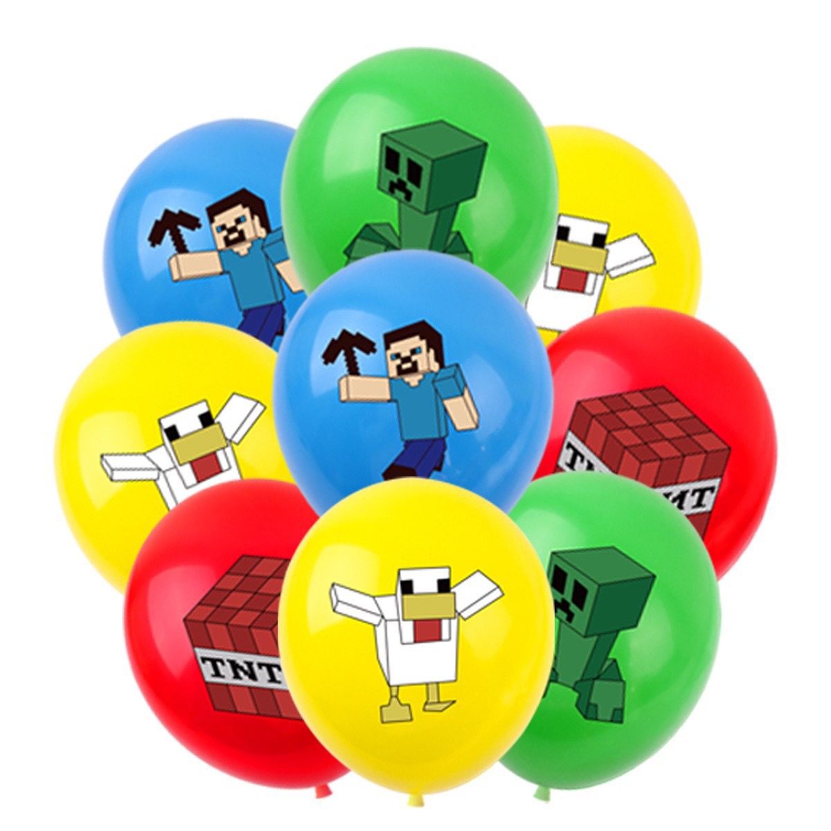 Party Games Adult Birthday - 50/100 sztuk balonów z motywem Minecraft